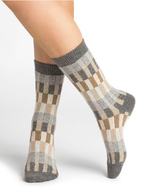 Bleuforêt Cashmere Checkered Socks